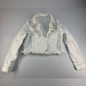 Cello White Cropped Denim Jacket
